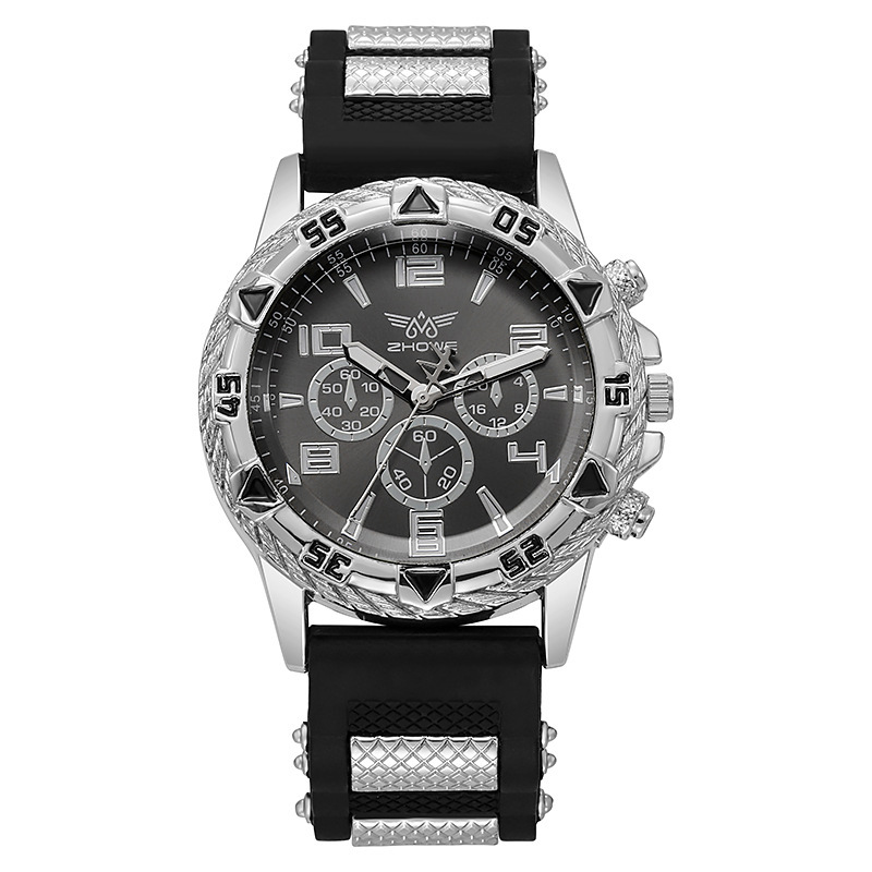 new large dial three eyes elegant business men's casual quartz watch fashion cool men's watch in stock_voghion.com