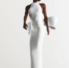 跨境夏秋季欧美女装长裙欧美风格大蝴蝶结修身绷带裙新款连衣裙