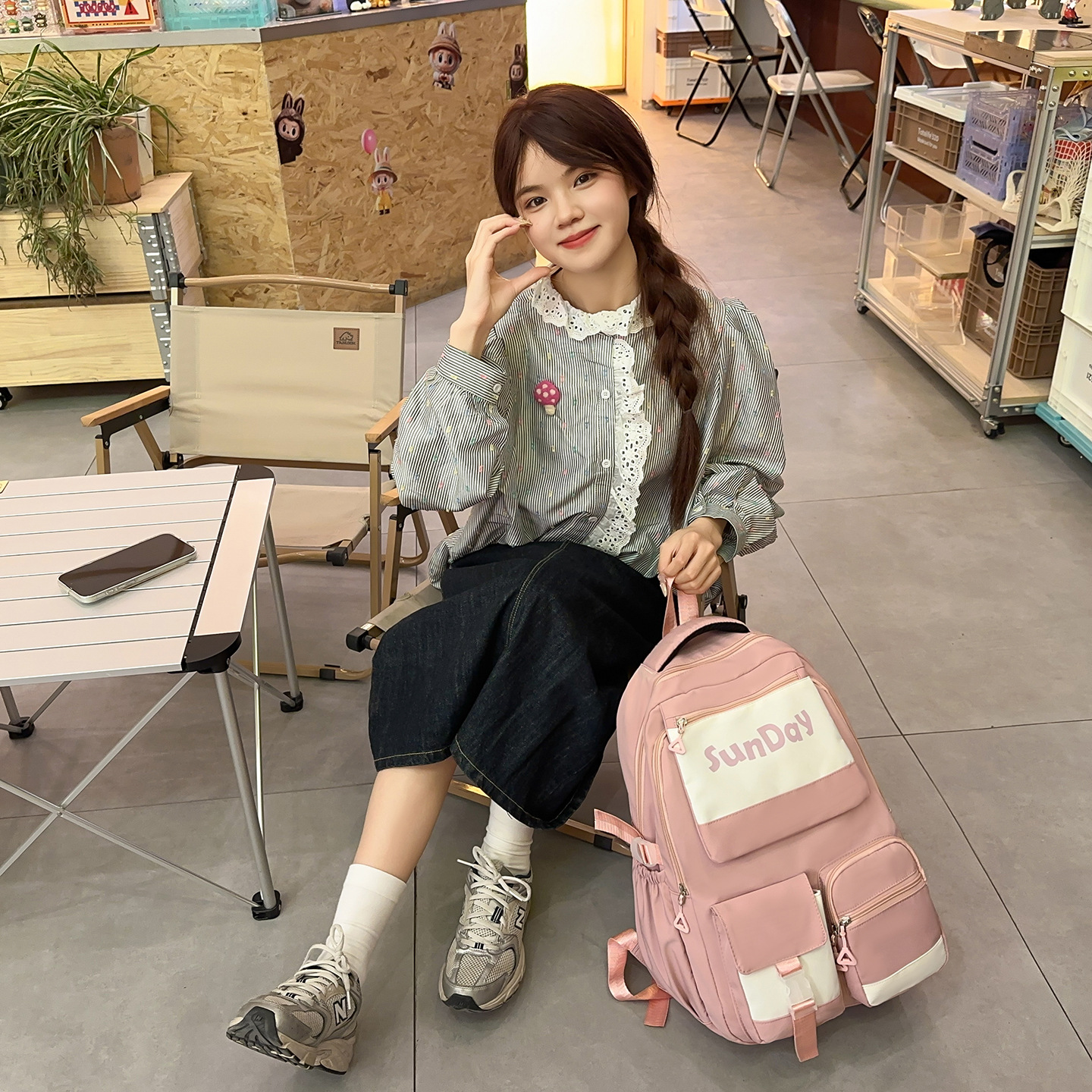 JIAYISTAR nueva mochila de alta capacidad, mochila de bolsillo grueso, mochila de estudiantes de secundaria