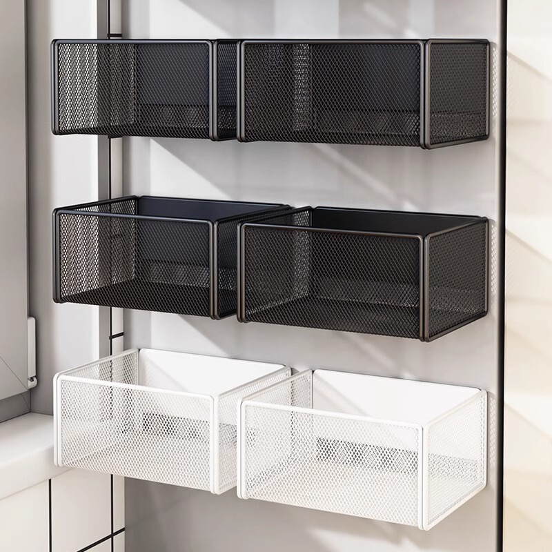 Refrigerator Magnetic Cling Film Storage Rack Storage Hanging Basket Multi-Functional Creative Storage Box Metal Basket Side Storage