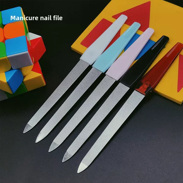 High-Quality Electroplated Sand Nail File Manicure Tool Polishing File Double-Sided Nail Rubbing Strip Manufacturer Ready Supply