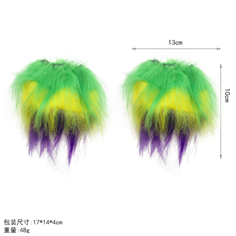 2025 Mardi Gras fiesta de carnaval Brasil Halloween fiesta de carnaval tricolor correa de pelo conjunto de corbata