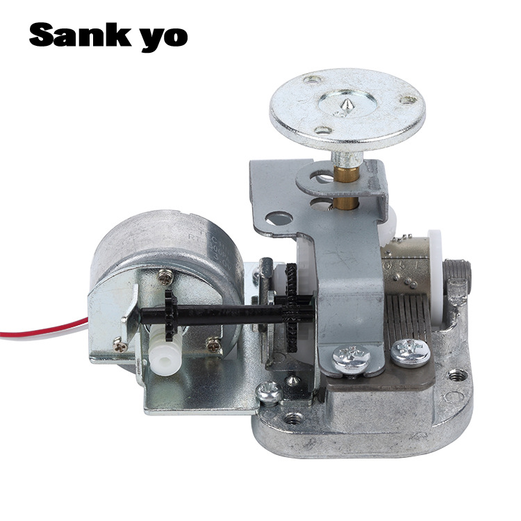 日本sankyo牌3DSX302C马达驱动包装盒音乐盒机芯3V 带中心转支架