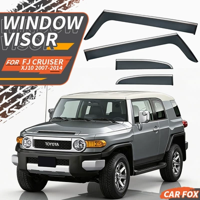 Window Visor, Rain shield - standard-packing-without-logo-toyota-fj-cruiser-mk1-xj10-2007-2014-with-bright-strip-lb-rain-shield