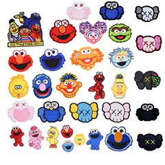 New Modern Badge Patch Fabric Decal with Colorful Cartoon Design, Exquisite Embroidered Fabric Patch, Direct Sales, Sesame Street
