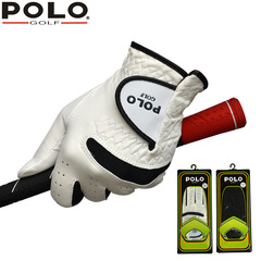 POLO GOLF Men's Golf Gloves - Breathable and Slip-Resistant Gloves, Dual-Handed Single Golf Gloves with Lambskin Material