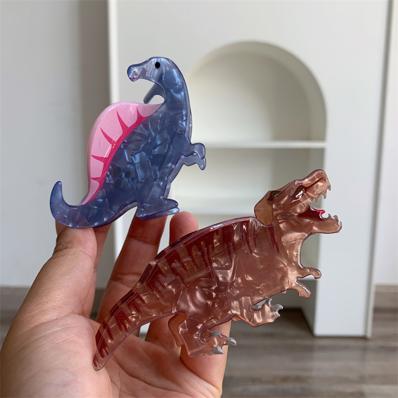 35g Weight Hair Claws Hair Accessories Type 1 Piece Quantity Holiday, Party Occasion Arylic Material Dinosaur Pattern Women's Gender Cute Style Cute Little Dinosaur Acrylic Small Jaw Clip Cute Personality Sweet Niche Hair Claw Hairpin Hair Ornaments New 3