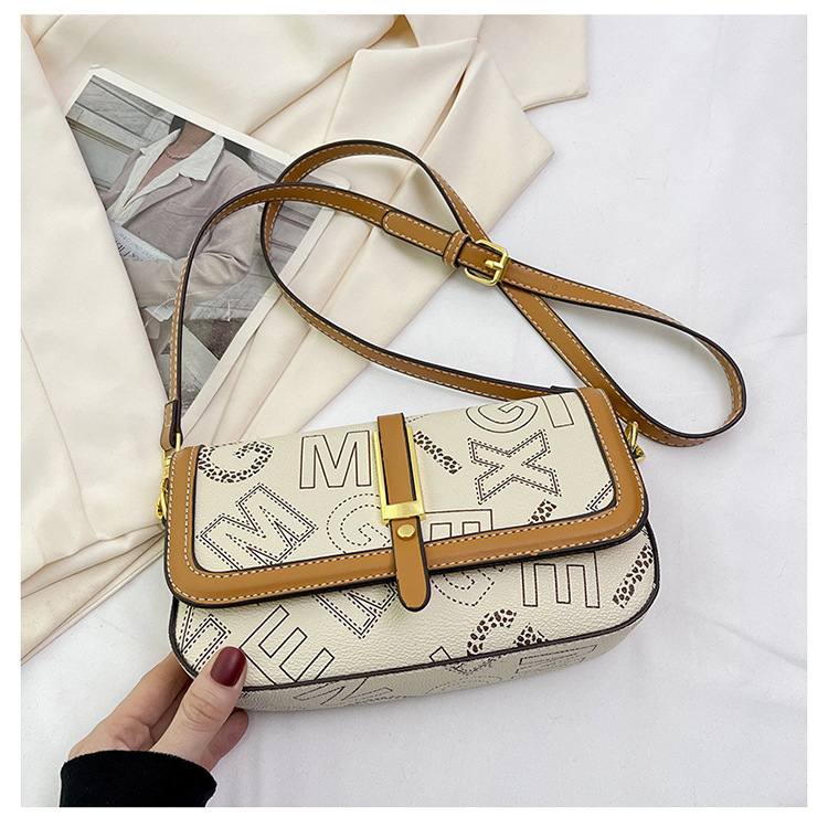 High-End-Damentasche, trendige Damentasche, modische kleine Tasche, Retro-Druck-Handtasche, Umhängetasche, leichte Luxus-Umhängetasche_voghion.com