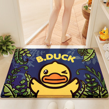 正版小黃鴨地墊法萊絨浴室防滑墊家居衛生間加厚海綿吸水速干腳墊