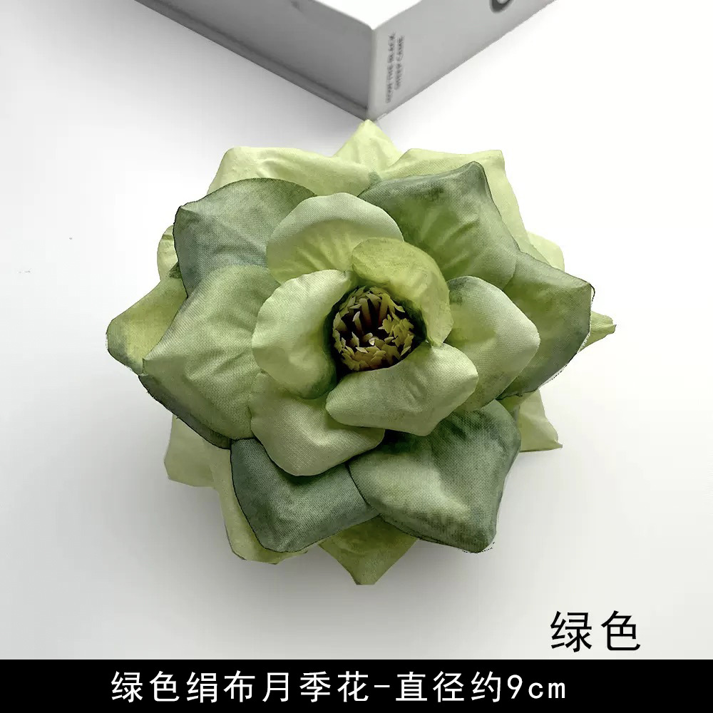 Simulación verde flor al por mayor flor falsa hecha a mano material pinza de flores accesorios de tocado de flor pequeña decoración del salón de bodas
