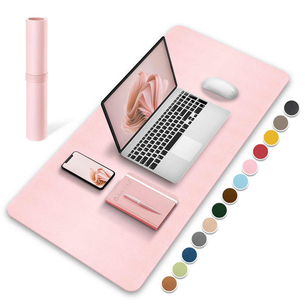 Mouse Pad de Cuero Grande Impermeable — Alfombrilla de Escritorio para Oficina, Personalizable