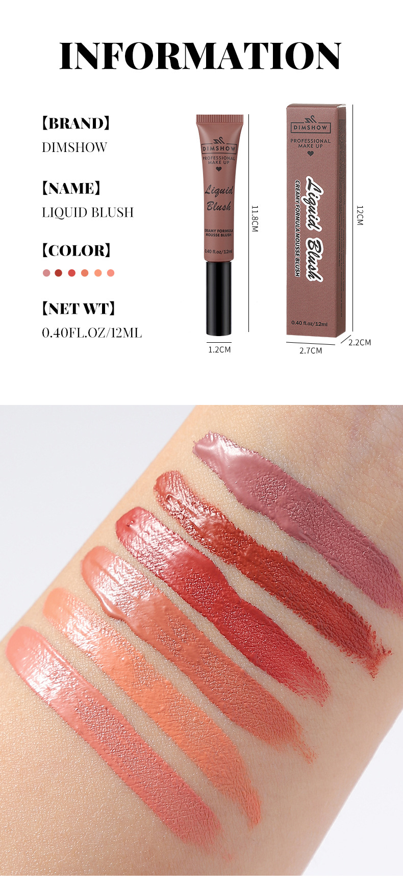 Cross-border ti Brightening Liquid Blush Matte, natural and three-dimensional, complexion enhancement, contouring, nude makeup blush undefined