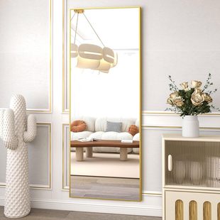 Light Luxury Full-Length Mirror, Floor-Standing Mirror for Home Use, Girls' Bedroom Makeup Wall-Mounted Internet Celebrity Three-Dimensional Large Fitting Mirror