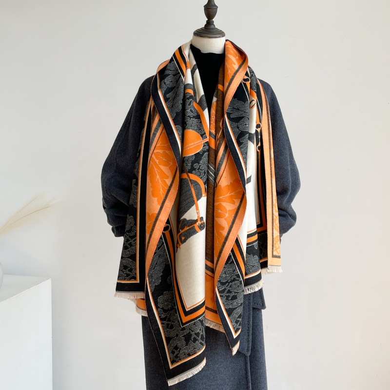 Sciarpa invernale in imitazione cashmere per donna, stile di alta qualità, calda e lunga, spesso scialle double face_voghion.com