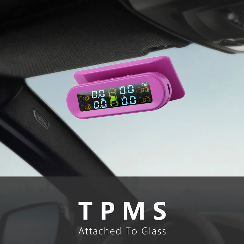 T10 Tire Pressure Monitor Built-In External Car Universal Tire Detection Monitor Wireless Solar Tire Pressure Gauge