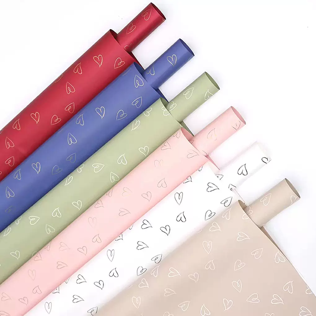 丽之然心上人防水爱心花束包装纸包花纸花店鲜花包装材料