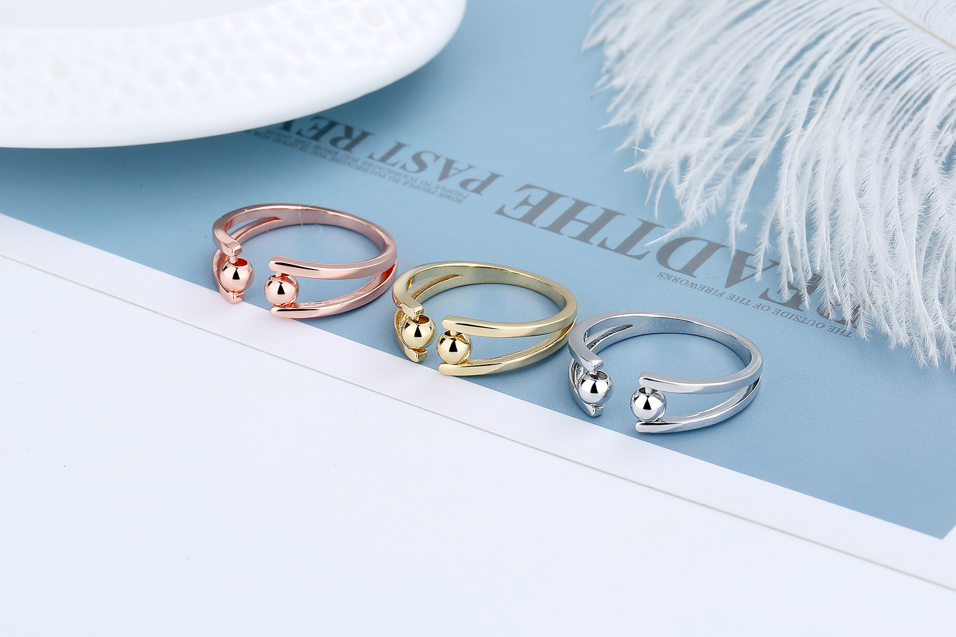 Fashion Geometric Copper Rings