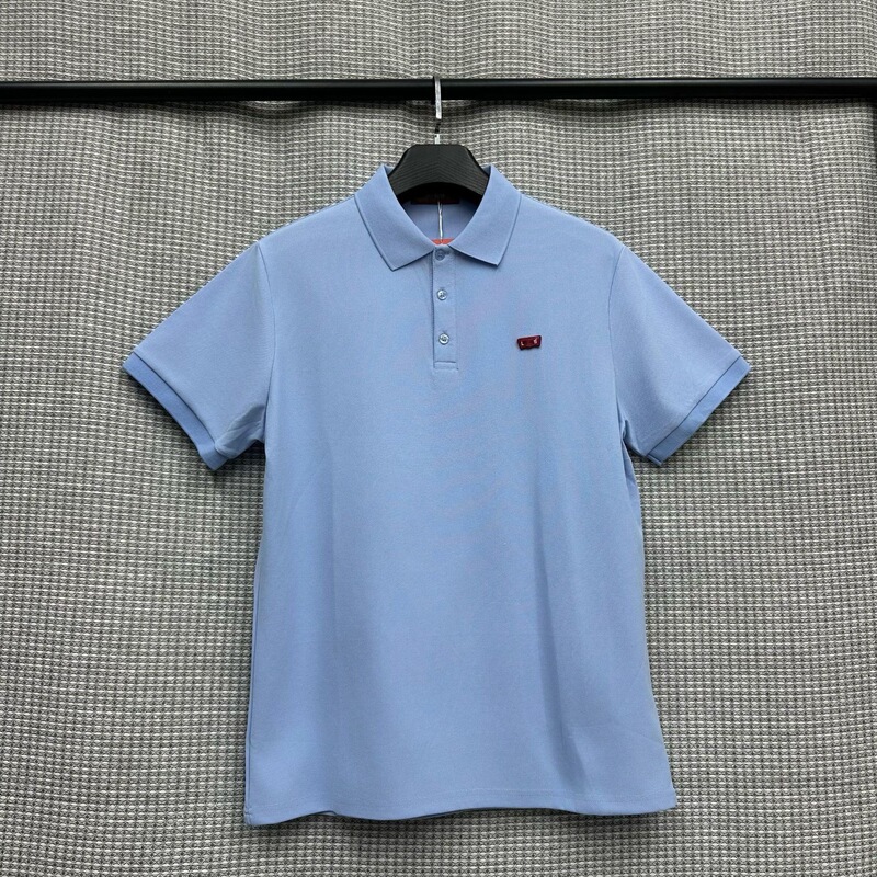 L Brand Cross-Border Classic Red Label Polo Shirt with a Turn-Down Collar, Multi-Color American Business Minimalist Casual Style, Old Money Style