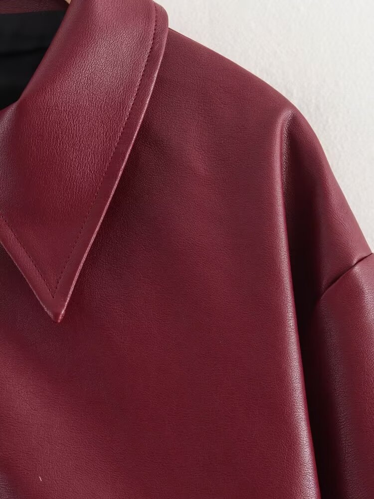 Roupas femininas temperamento moda personalidade internet celebridade estilo jaqueta de couro de duas cores_voghion.com