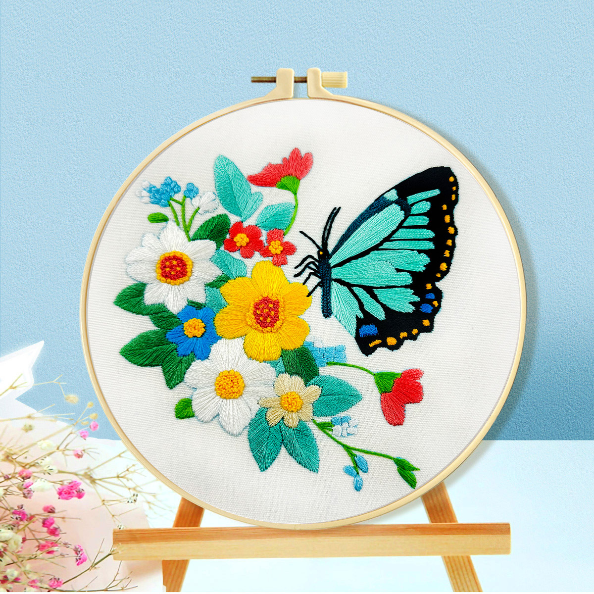 Mona Lisa Royal Bordado Punto de cruz Colección de mariposas Nuevo estilo Simulación Estilo nacional Bordado de flores Sala de estar Bordado de hilo hecho a mano image 3