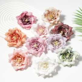仿真9cm欧式牡丹花头 diy装饰帽花发饰胸花 花环配件花朵批发
