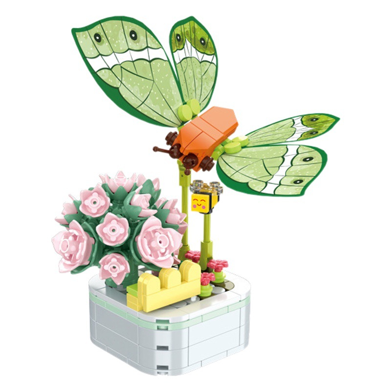 Diamante caballo mariposa libélula en maceta flores rompecabezas montado bloques de construcción adornos creativos 103f Navidad Año Nuevo regalo de Año Nuevo