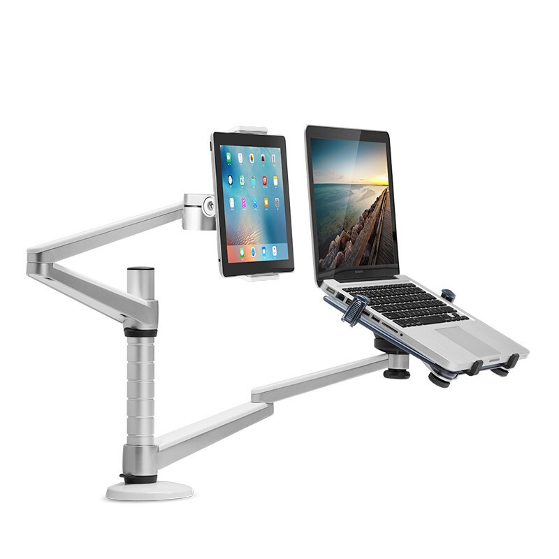 Aluminum Alloy Laptop Stand Multifunctional Dual-Arm Office Lazy Tablet Screen Stand