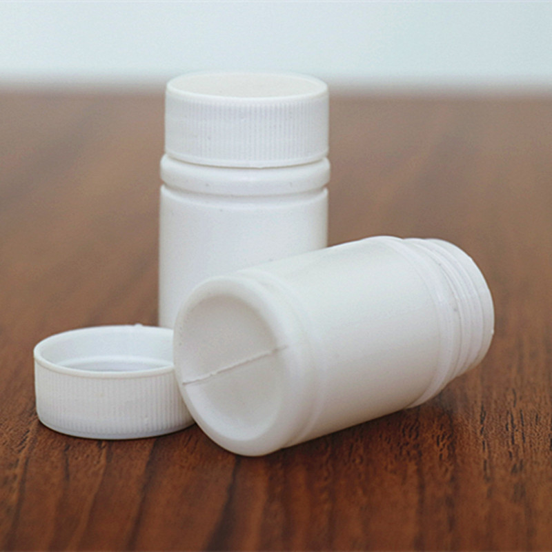 现货医用60pe克白色药瓶60g竹节小塑料瓶子药片瓶子胶囊瓶广口瓶