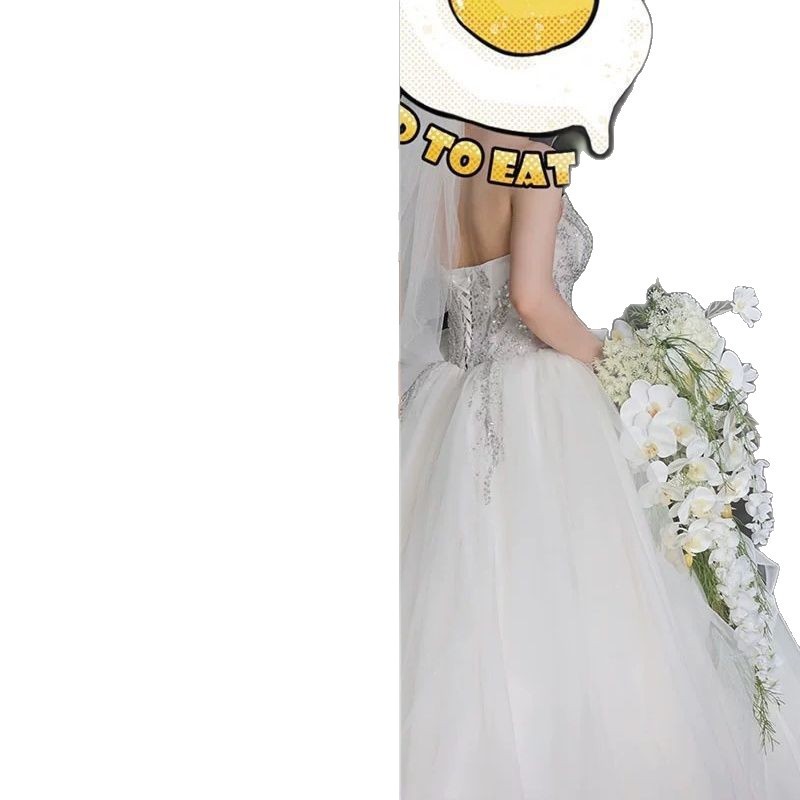 韓国風ウォータードロップブライダルブーケホワイトウォーターフォールフラワーフォトスタジオ結婚式の写真撮影の小道具|undefined