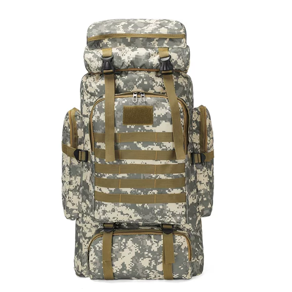 80L Oxford Cloth Outdoor Backpack Camouflage Hiking Tactical Shoulder Bag Mountaineering Bag Men's Camping Travel Backpack