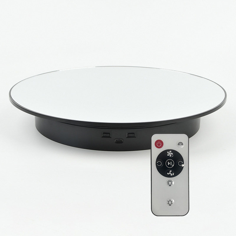 Electric Turntable 32cm Battery USB Powered Spinner Remote Control Electric Turntable Rotating Display Stand