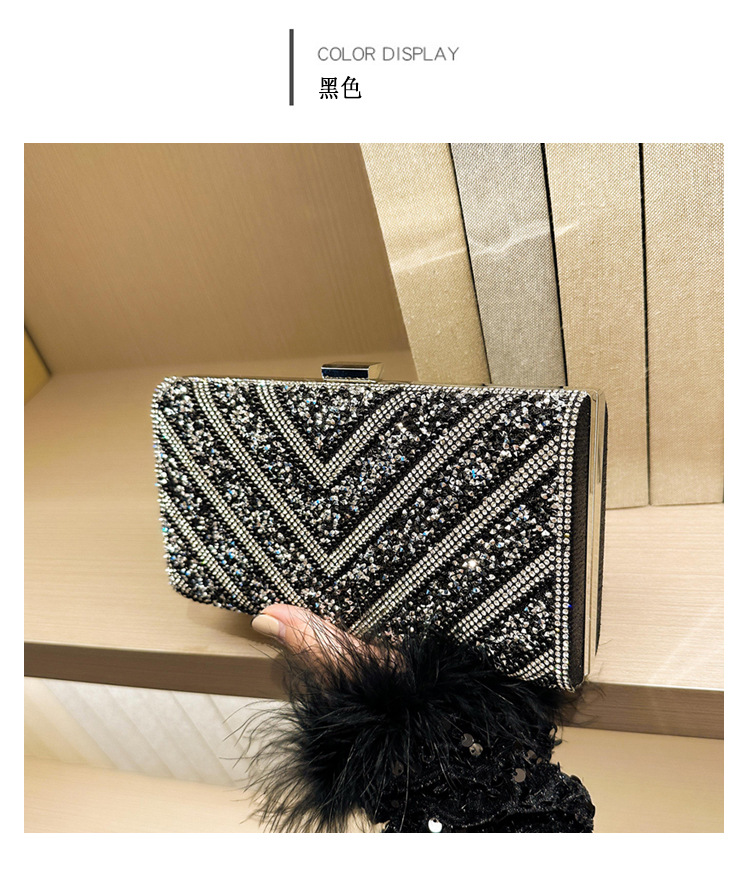 2025 Cross-border new dinner bag, European and American women's handbag, diamond-encrusted banquet clutch, evening dress bag, women's bag undefined