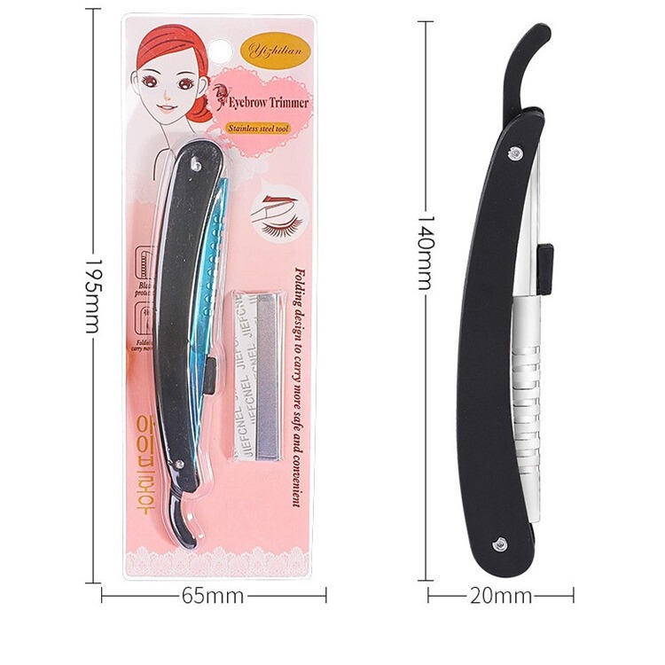Yizhilian brand eyebrow trimming knife wholesale folding knife holder feather blade wholesale stainless steel eyebrow shaving knife 8086 Yizhilian brand eyebrow trimming knife wholesale folding knife holder feather blade wholesale stainless steel eyebrow shaving knife 8086