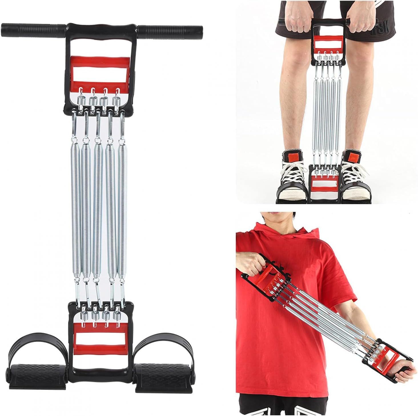 Tirador de resorte tres en uno Ejercicio de brazo Amplificador de pecho Ejercicio de pie multifuncional Dispositivo de entrenamiento muscular