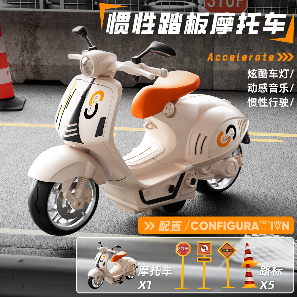 Juguetes de motocicletas para niños simulación de locomotoras retro modelo de carreras de niños inercia juguetes regalos de carro image 13