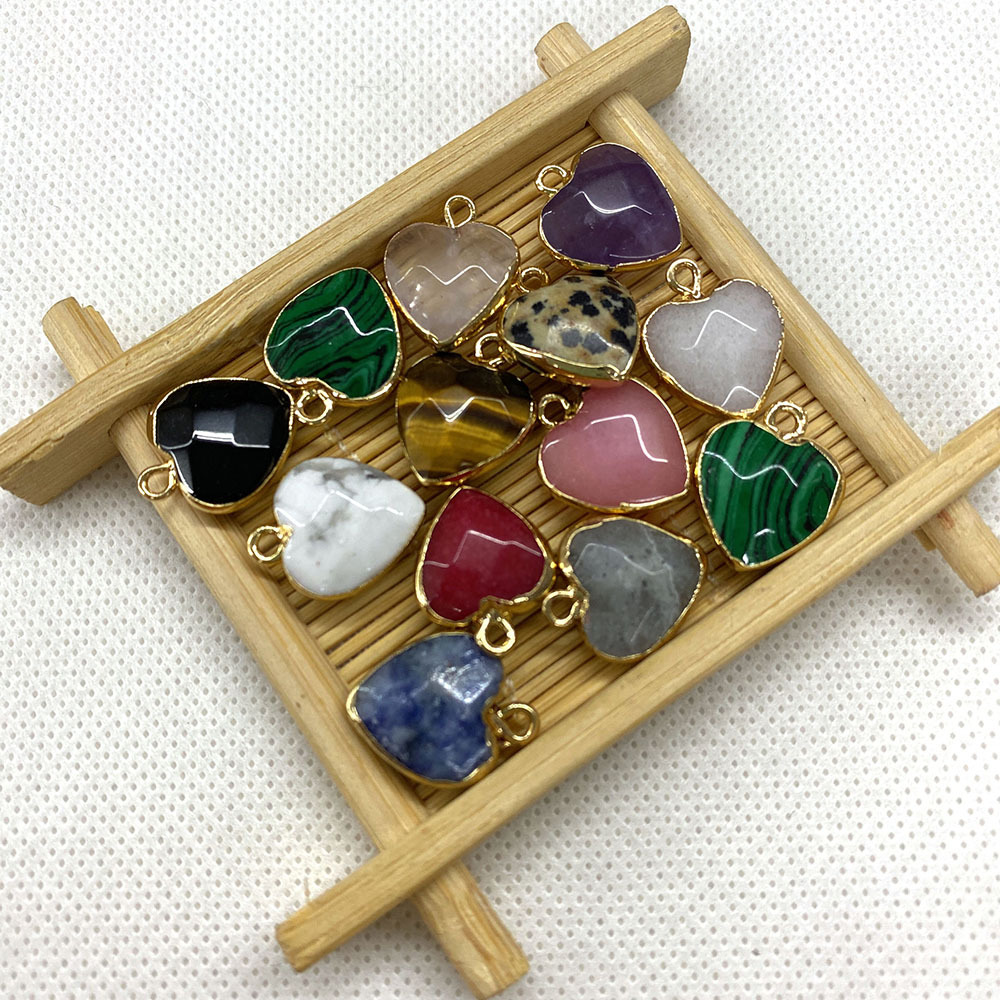 1 Piece Quantity 1 Piece Natural Stone Opal Natural Stone Bag Heart Shape Pendant DIY Jewelry Accessories Necklace