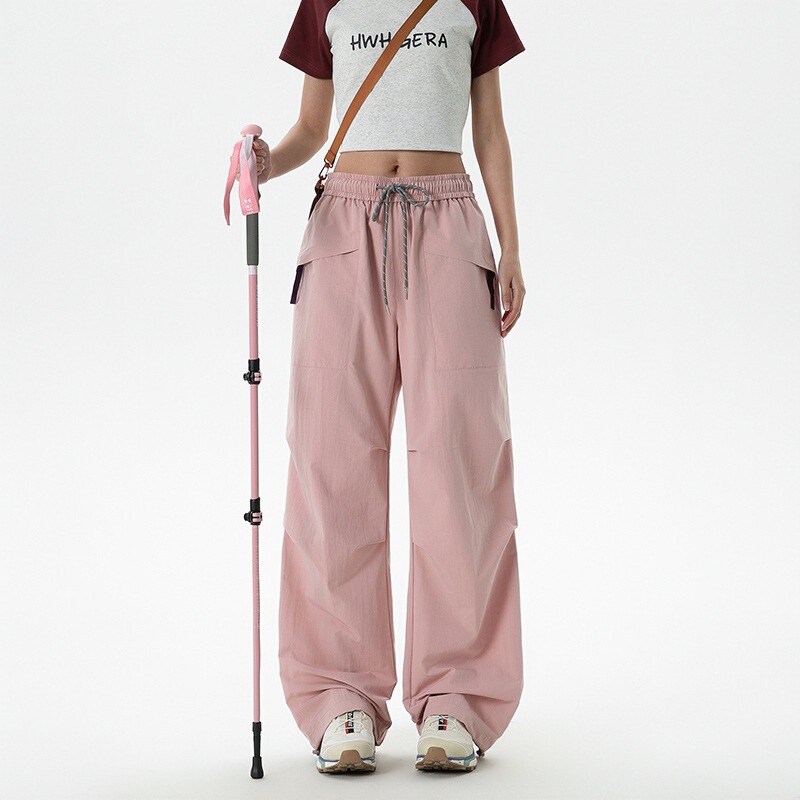 Shenlaishi Jk Dopamine Pants Loose Fit Bf Style Cool Quick-Dry Parachute Pants Men's Summer Casual Straight Pants