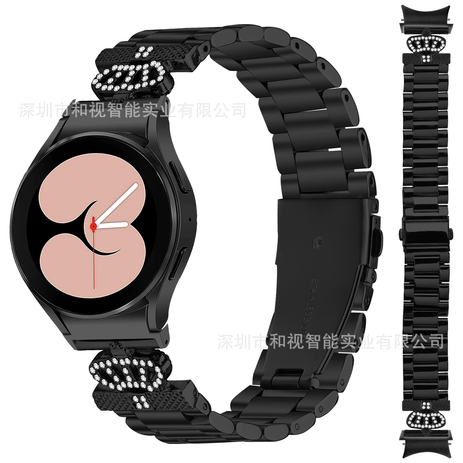 Ремешок из нержавеющей стали (Samsung) для Galaxy Watch 40/44 мм, корона, с опцией quick‑release