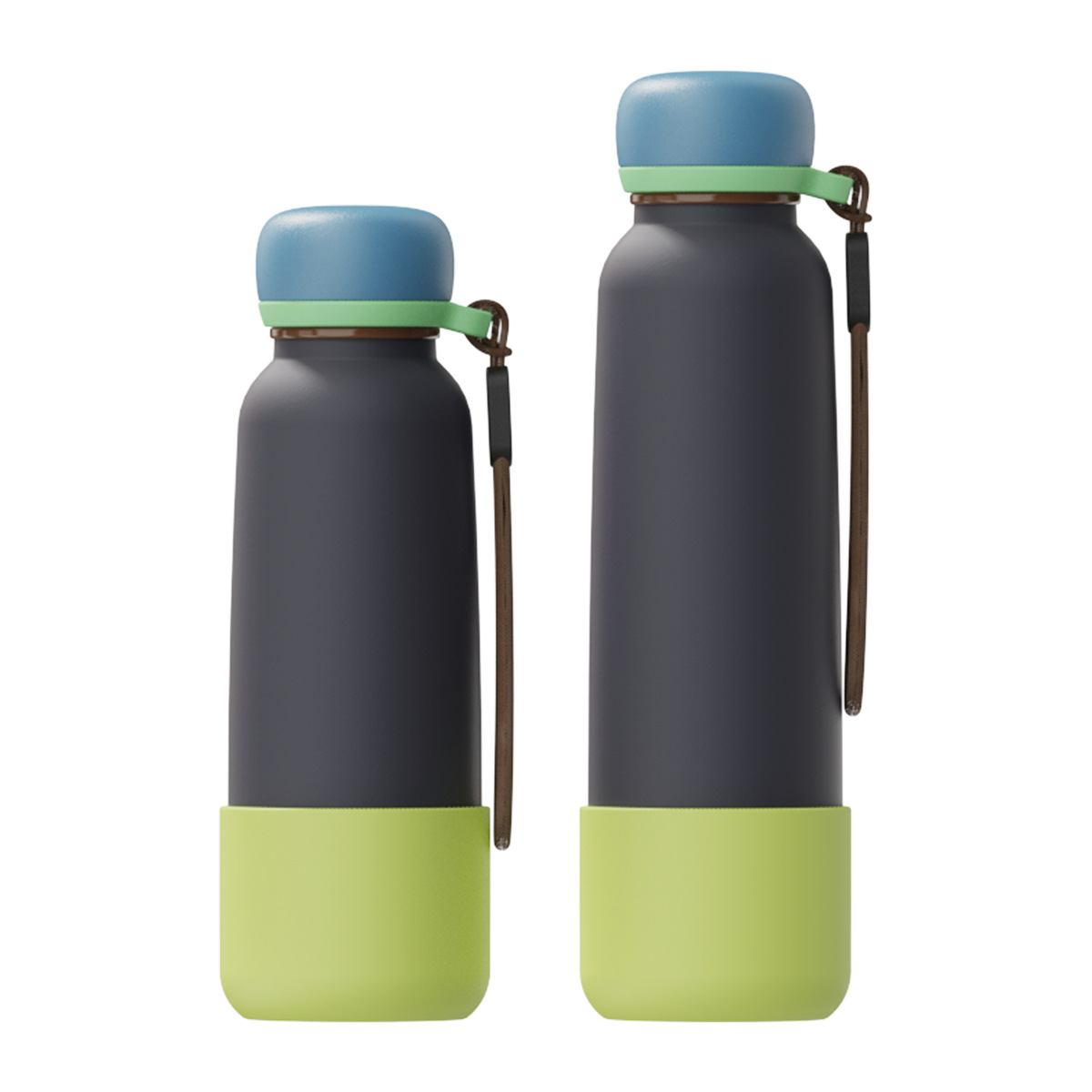 Isolierte Edelstahl Trinkflasche Mit Strohhalm Und Trageschlaufe_voghion.com