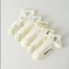 D246 women's socks [mesh green flowers]