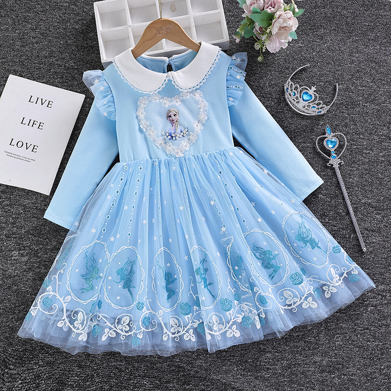 Princess Aisha Skirt Frozen Summer Short-sleeved dress Spring and Autumn Cotton Girls Aisha New Children's Wear Princess Aisha Skirt Frozen Summer Short-sleeved dress Spring and Autumn Cotton Girls Aisha New Children's Wear