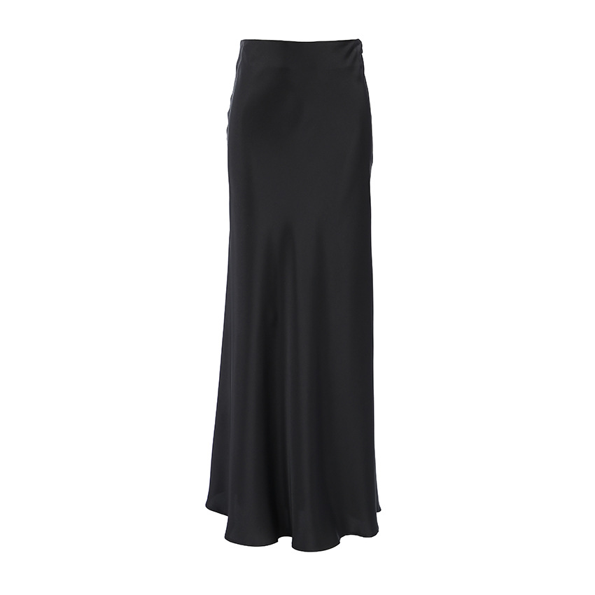 Women's Clothing 2024 acetate satin skirt female autumn new style drape slim A line long skirt high end women's clothing_voghion.com