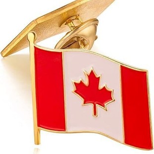 Canadian Flag Brooch, High-End Painted Metal Badge, Niche Flag Pin, Butterfly Buckle, Suit Accessories Pin