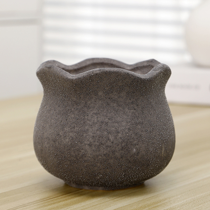 Cerámica de gres planta suculenta maceta escritorio creativo sala de estar decoración olla cerámica transpirable planta verde planta olla al por mayor