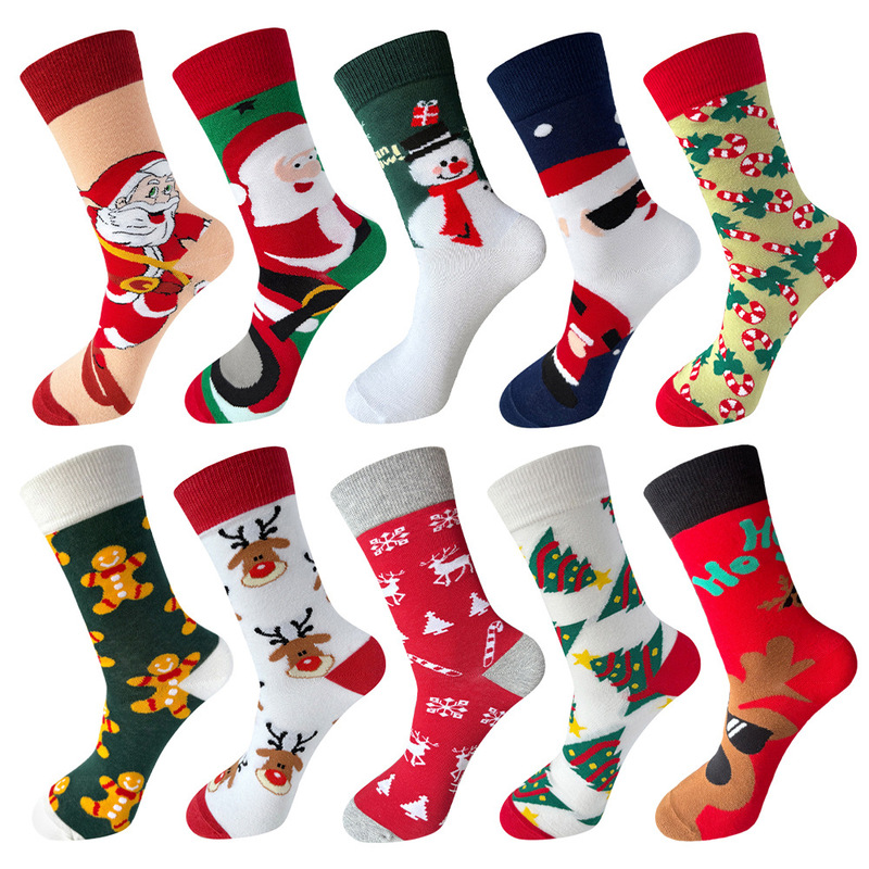 New Cross-Border Christmas Socks Mid-Calf Socks Snowman Christmas Tree Elk Holiday Cartoon Stockings Foreign Trade Trendy Socks New Cross-Border Christmas Socks Mid-Calf Socks Snowman Christmas Tree Elk Holiday Cartoon Stockings Foreign Trade Trendy Socks