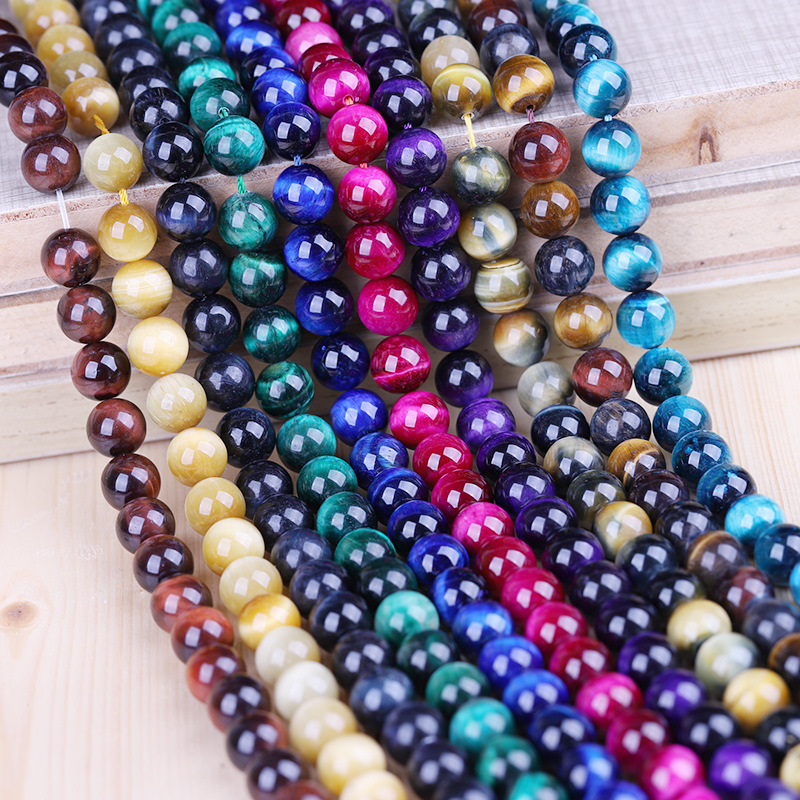 Multicoloured organic round beads