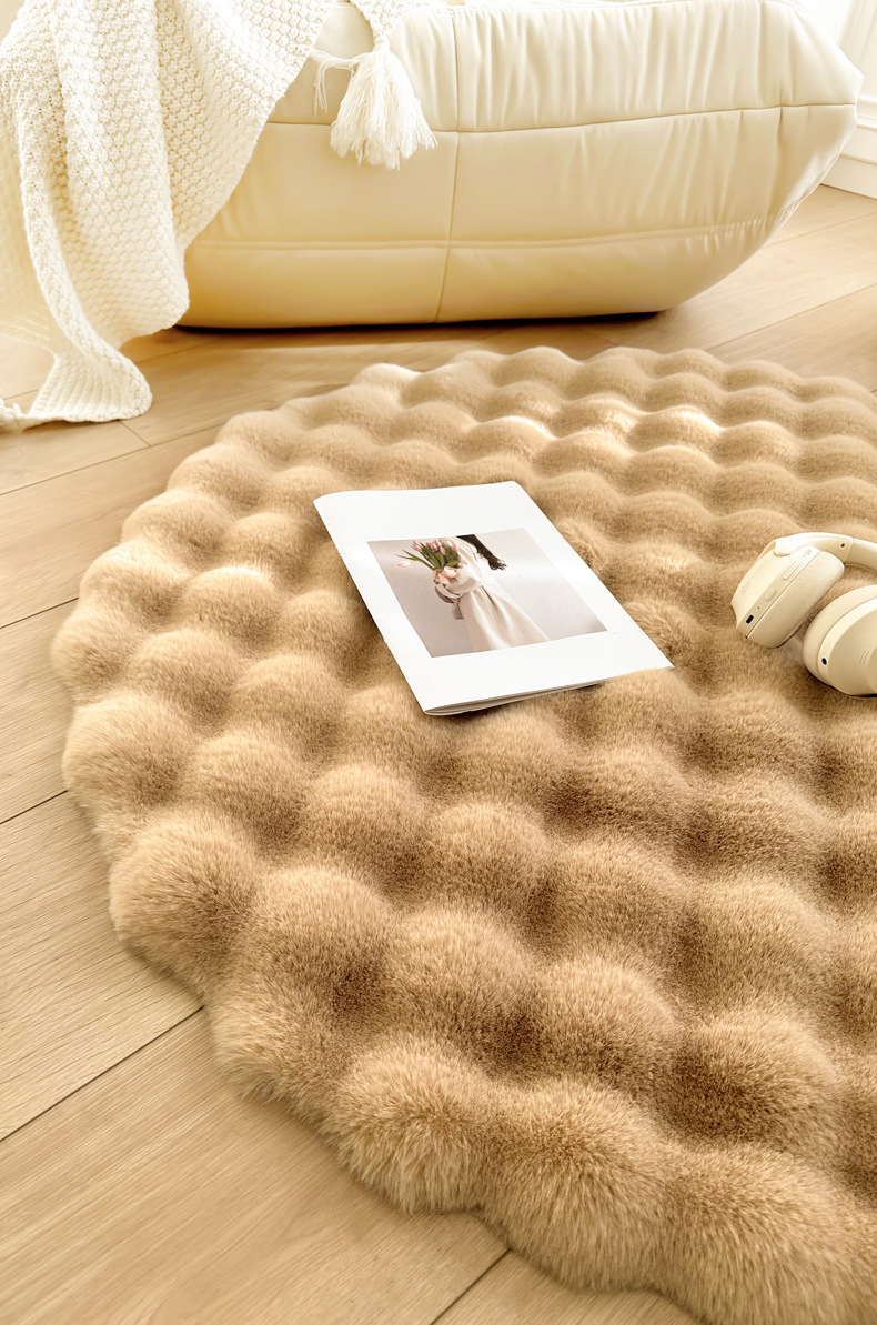 Carpet Door Mat Can Be Cut, Wabi-Sabi Style Carpet, Light Luxury Floor Mat, Silent Tatami Bay Window, Double-Sided Gray-White Carpet