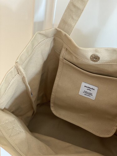  New Korean Version Self-Made Magnetic Clasp Horizontal Stiff and Thick New Large Letter Inner Pocket Tote Canvas Bag Trend