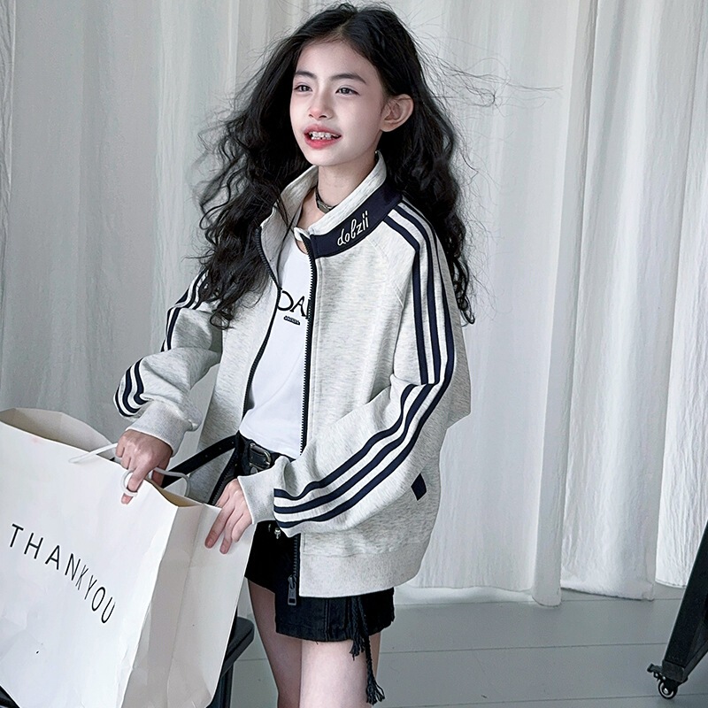 Girls' Spring Coat 2025 New Stylish Fashionable Spring and Autumn Children's Casual Jacket Girls' Korean Baseball Suit