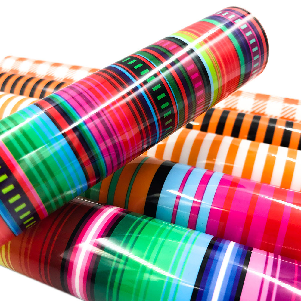 幻彩条纹民族风格子热转印刻字膜HTV 个性T恤服装DIY热刻膜